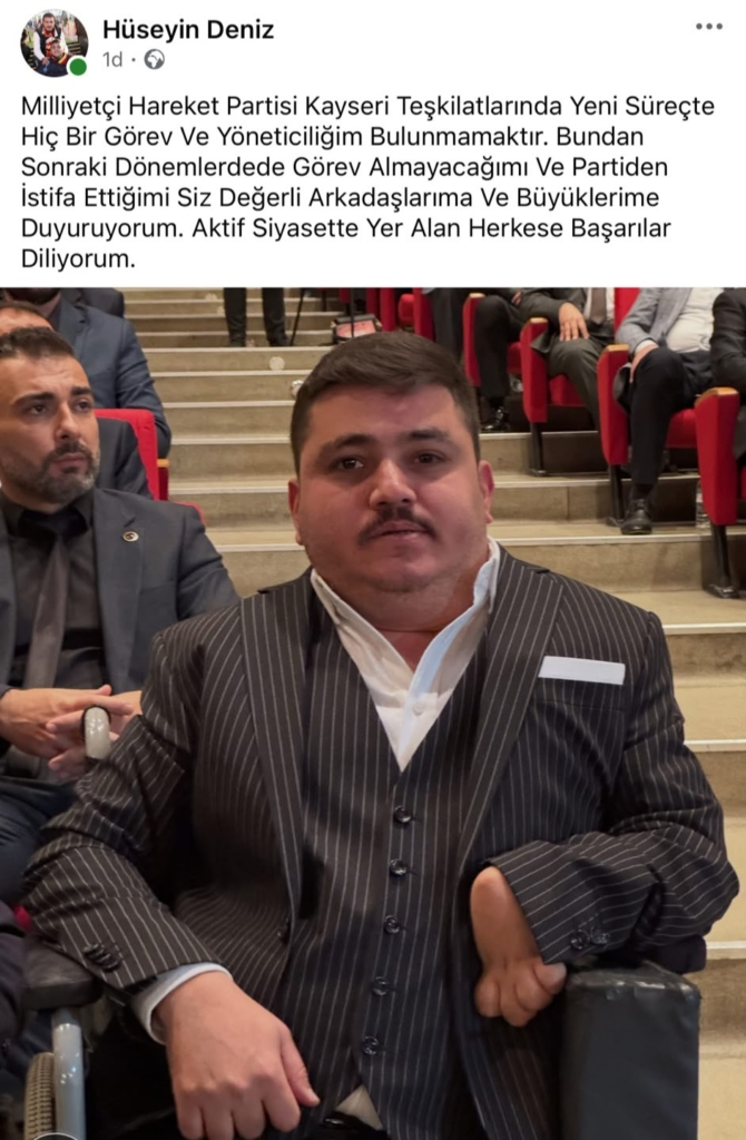 Hüseyin Deniz MHP'den istifa etti